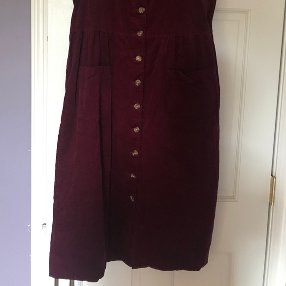 Y2K Maroon corduroy jumper dress - Picture 2 of 5